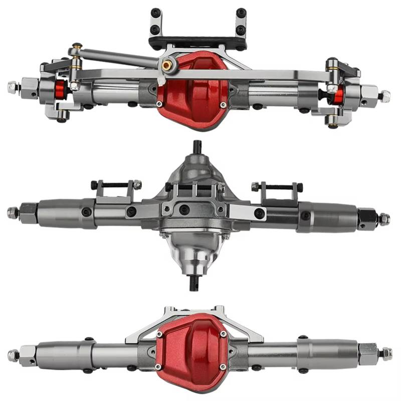GTFRUQAS RC Autozubehö Für Axial Für SCX10 D90 1/10 Vorne Mitte Hinten Achse Aluminium Legierung Gerade Achse RC Crawler Auto Upgrade Teile(Gray) von GTFRUQAS