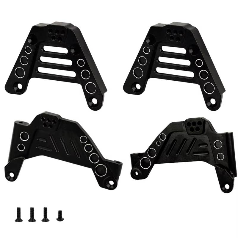 GTFRUQAS RC Autozubehö Für Axial Für SCX10 III AXI03007 1/10 Metall Vorne Hinten Suspension Halterung Stoßdämpfer Halter Dämpfer Halterungen RC Crawler Auto Upgrade(Black) von GTFRUQAS