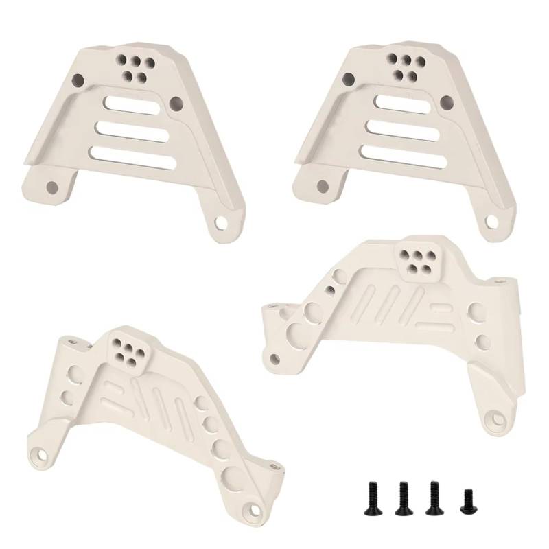 GTFRUQAS RC Autozubehö Für Axial Für SCX10 III AXI03007 1/10 Metall Vorne Hinten Suspension Halterung Stoßdämpfer Halter Dämpfer Halterungen RC Crawler Auto Upgrade(Silver) von GTFRUQAS