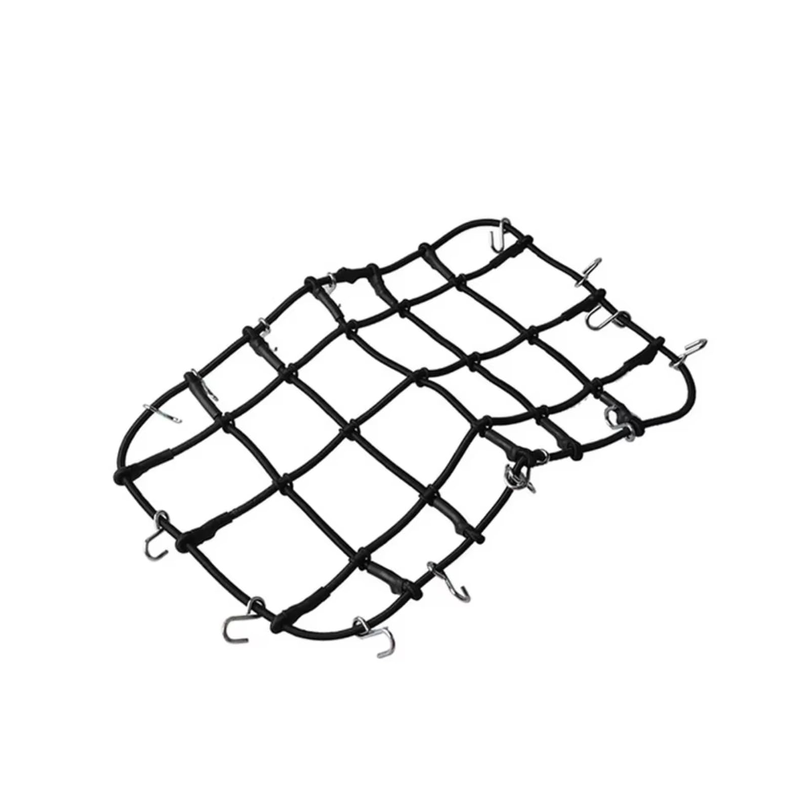 GTFRUQAS RC Autozubehö Für Axial Für SCX10 III Für TRX4 Für TRX6 D90 TF2 CC01 1/10 19 * 12cm Elastisches Gepäcknetz Dachgepäckträger Aufbewahrungsnetz Mit Haken RC Autozubehör(Black) von GTFRUQAS