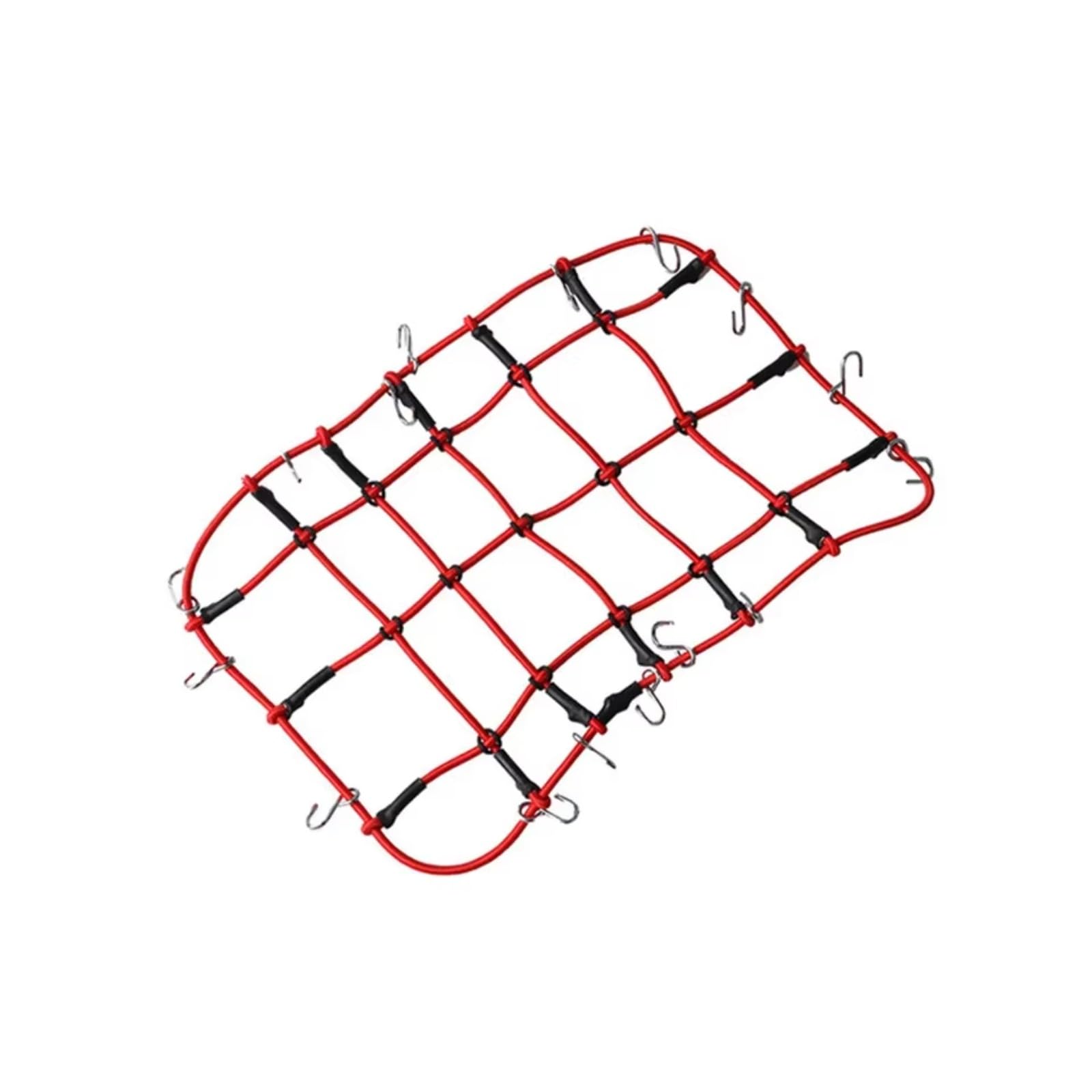 GTFRUQAS RC Autozubehö Für Axial Für SCX10 III Für TRX4 Für TRX6 D90 TF2 CC01 1/10 19 * 12cm Elastisches Gepäcknetz Dachgepäckträger Aufbewahrungsnetz Mit Haken RC Autozubehör(Red) von GTFRUQAS
