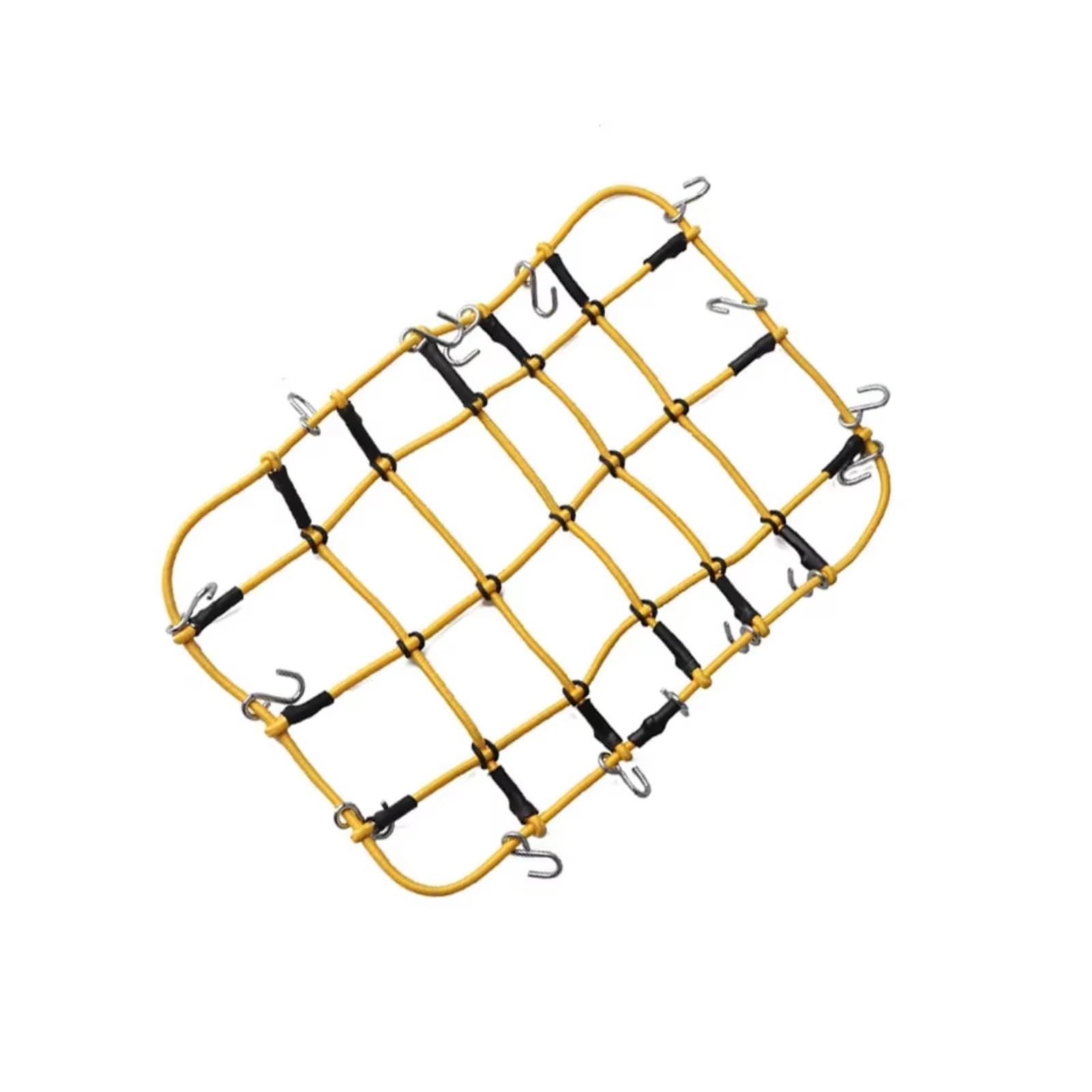 GTFRUQAS RC Autozubehö Für Axial Für SCX10 III Für TRX4 Für TRX6 D90 TF2 CC01 1/10 19 * 12cm Elastisches Gepäcknetz Dachgepäckträger Aufbewahrungsnetz Mit Haken RC Autozubehör(Yellow) von GTFRUQAS