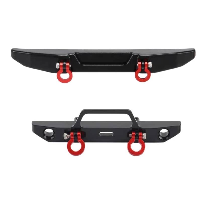 GTFRUQAS RC Autozubehö Für Axial Für SCX24 AXI00005 Für Gladiator 1/24 2 Stücke Metall Legierung Vorderen Und Hinteren Stoßfänger Mit Abschlepphaken RC Crawler Auto Upgrades Teile(Black) von GTFRUQAS