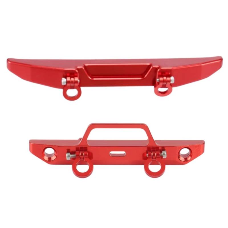 GTFRUQAS RC Autozubehö Für Axial Für SCX24 AXI00005 Für Gladiator 1/24 2 Stücke Metall Legierung Vorderen Und Hinteren Stoßfänger Mit Abschlepphaken RC Crawler Auto Upgrades Teile(Red) von GTFRUQAS