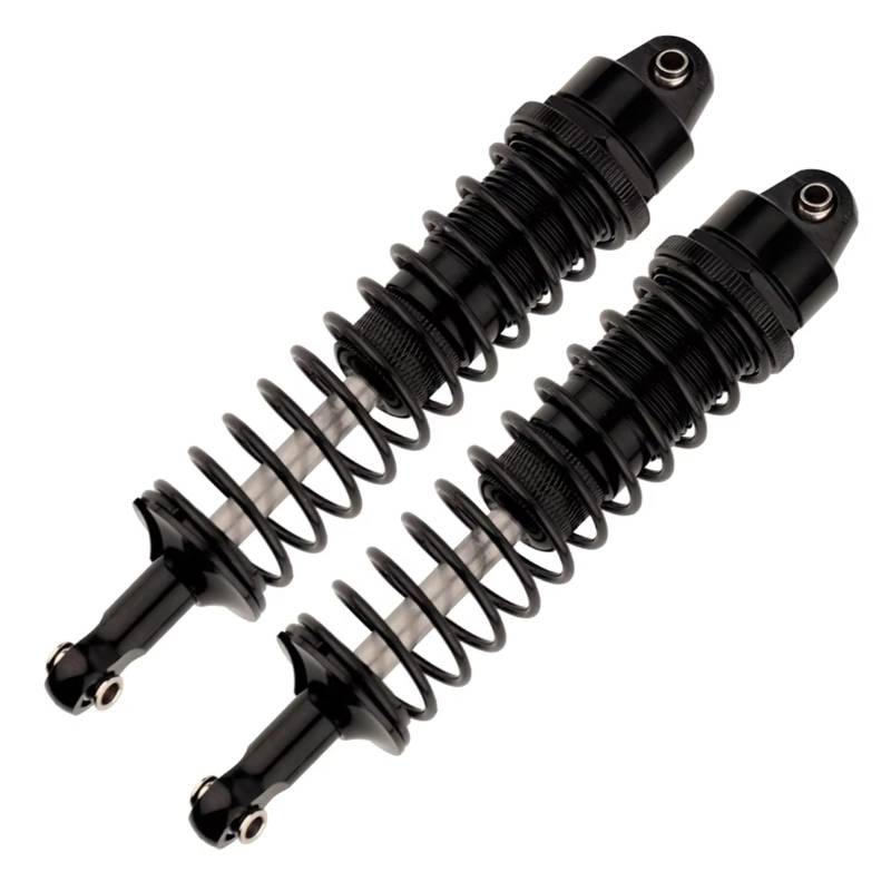 GTFRUQAS RC Autozubehö Für Axial SCX6 1/6 2 Stücke Metalllegierung Vorne Und Hinten Stoßdämpfer Für Feder 145mm RC Autozubehör Upgrade Teile Ersatzteile(Black) von GTFRUQAS