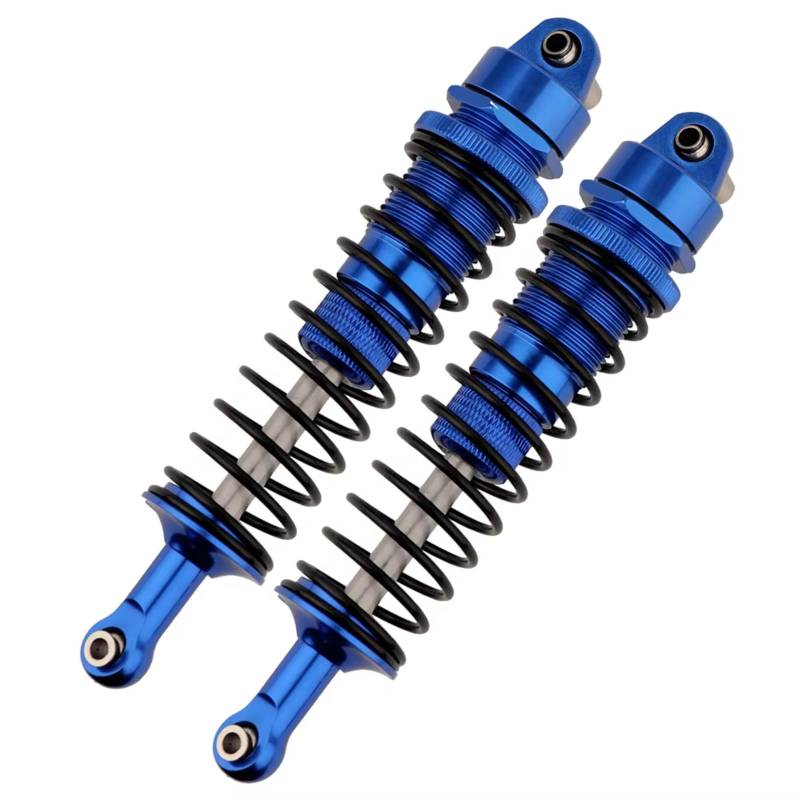 GTFRUQAS RC Autozubehö Für Axial SCX6 1/6 2 Stücke Metalllegierung Vorne Und Hinten Stoßdämpfer Für Feder 145mm RC Autozubehör Upgrade Teile Ersatzteile(Blue) von GTFRUQAS