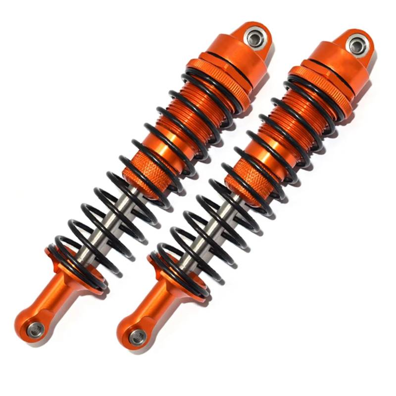 GTFRUQAS RC Autozubehö Für Axial SCX6 1/6 2 Stücke Metalllegierung Vorne Und Hinten Stoßdämpfer Für Feder 145mm RC Autozubehör Upgrade Teile Ersatzteile(Orange) von GTFRUQAS