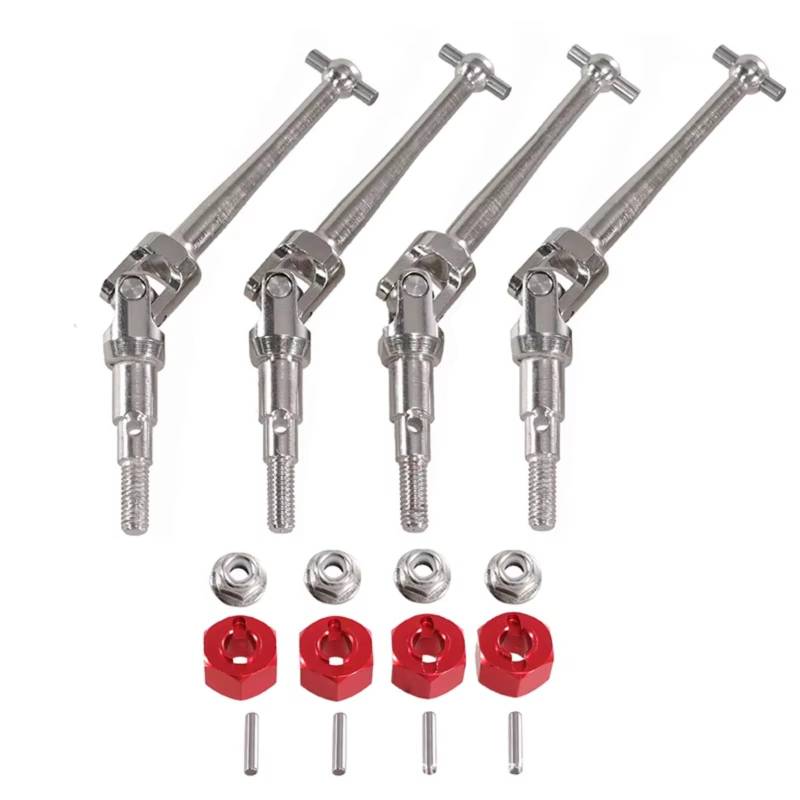 GTFRUQAS RC Autozubehö Für MJX Für Hyper Go 16207/8/9/10 H16 H16BM H16PL 14210 H14BM 1/14 1/16 Metallkupplungsmutter CVD Antriebswelle RC Autoteile Zubehör(Red) von GTFRUQAS