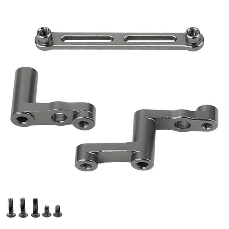 GTFRUQAS RC Autozubehö Für MJX H16 16207 16208 16209 16210 1/16 Metall Aluminium Legierung Lenkung Linkage Montage RC Fernbedienung Auto Upgrade Teile(Titanium) von GTFRUQAS