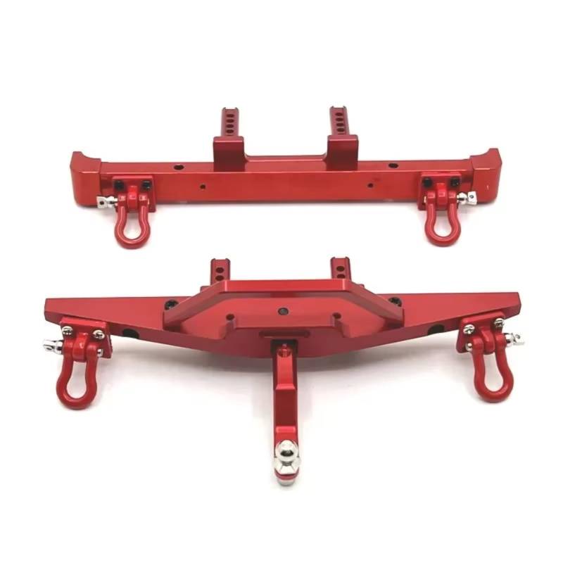 GTFRUQAS RC Autozubehö Für MN128 MN86 G500 1/12 Metall Vorderen Und Hinteren Stoßfänger Mit Abschlepphaken RC Auto Upgrade Teile Zubehör(Red,Front and After) von GTFRUQAS