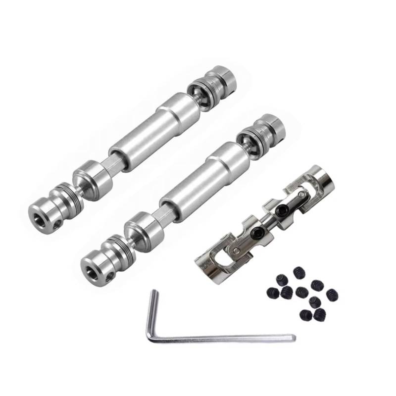 GTFRUQAS RC Autozubehö Für MN128 MN86 MN86S MN86K MN86KS Für MN G500 1/12 1 Set CVD Metall Antriebswelle RC Auto Upgrade Teile Zubehör(Silver) von GTFRUQAS
