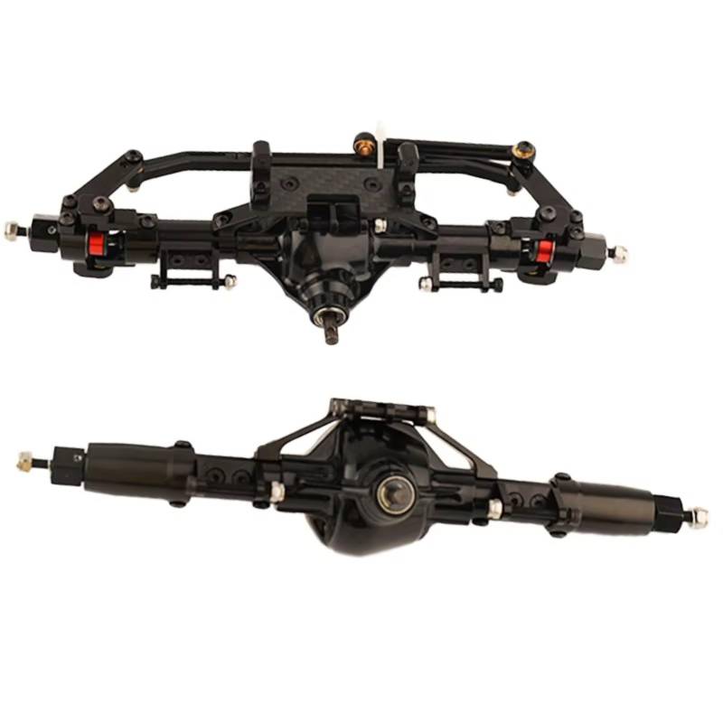 GTFRUQAS RC Autozubehö Für SCX10 90046 90047 1/10 Aluminiumlegierung Vorder- Und Hinterachse Montage RC Für Spielzeugauto Für Klettern Auto Upgrade Teile(Black) von GTFRUQAS
