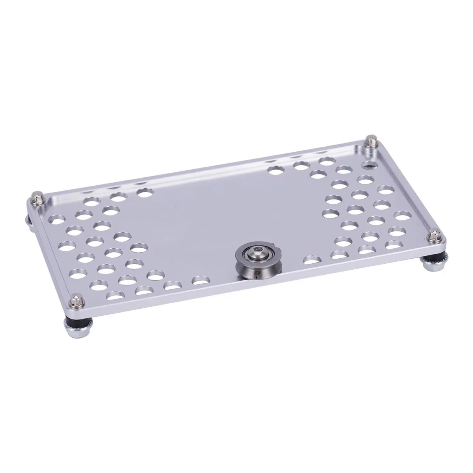 GTFRUQAS RC Autozubehö Für SCX10 Für TRX4 Für Capra FJ40 1/8 1/10 Aluminium Dachgepäckträger Mit Riemenscheibenlagerwaage RC Auto Auto Shell Dekoration Gehäusezubehör(Silver,A) von GTFRUQAS
