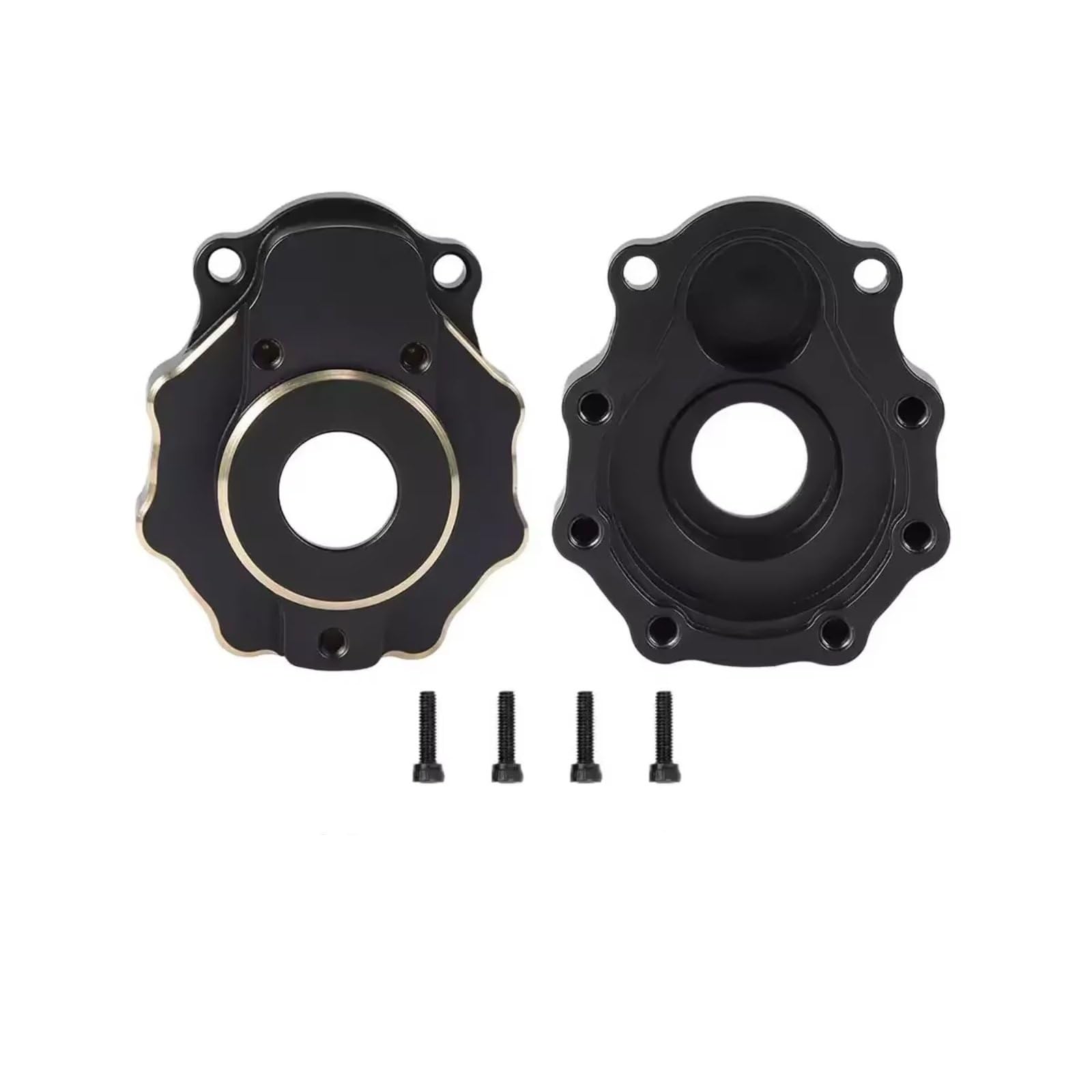 GTFRUQAS RC Autozubehö Für TRX4 Für Defender Für Bronco Für TRX6 1/10 Portalantriebsgehäuse Messinggewichte Metallsimulierte Bremsscheiben Bremssättel RC Crawler Teile(Black) von GTFRUQAS