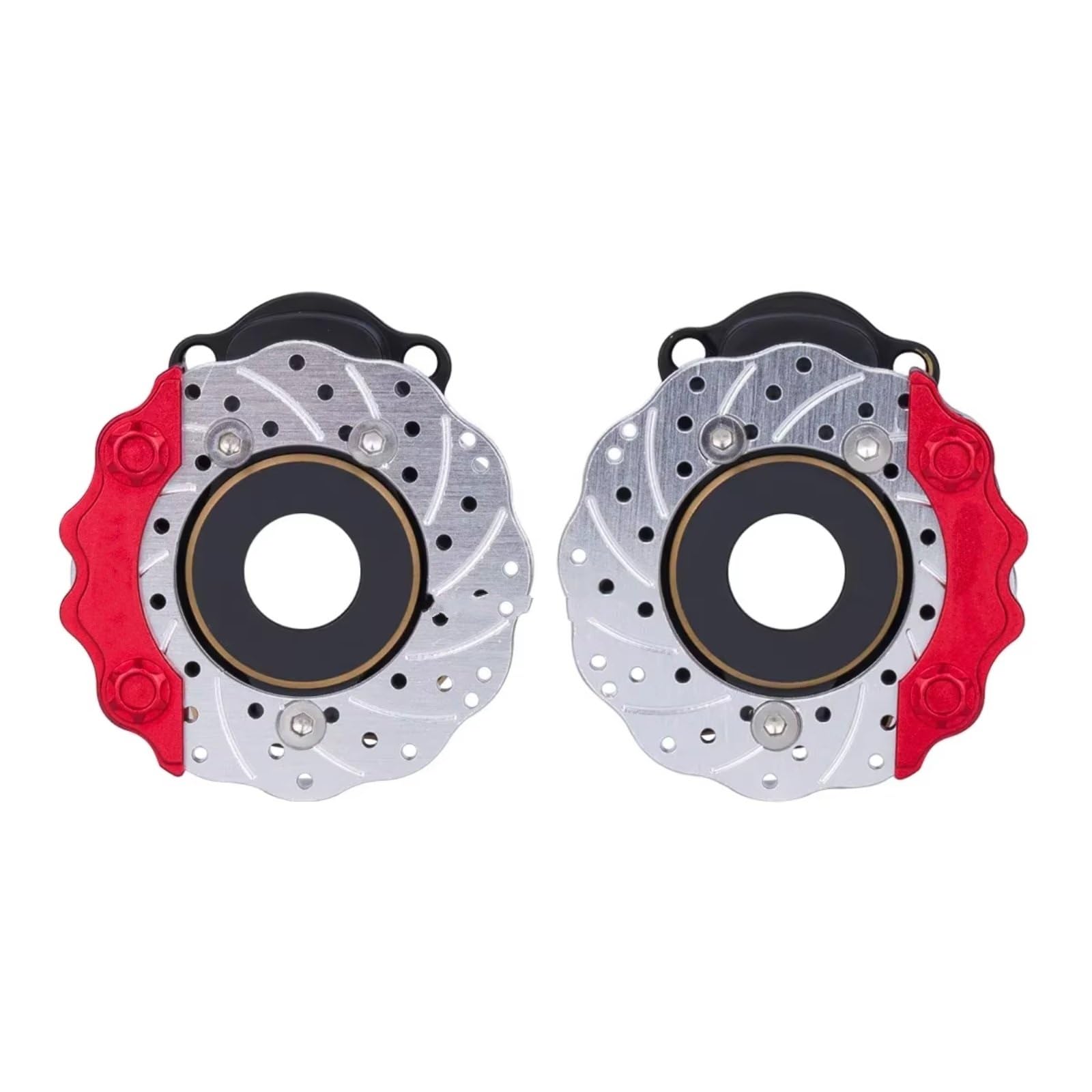 GTFRUQAS RC Autozubehö Für TRX4 Für Defender Für Bronco Für TRX6 1/10 Portalantriebsgehäuse Messinggewichte Metallsimulierte Bremsscheiben Bremssättel RC Crawler Teile(Red) von GTFRUQAS