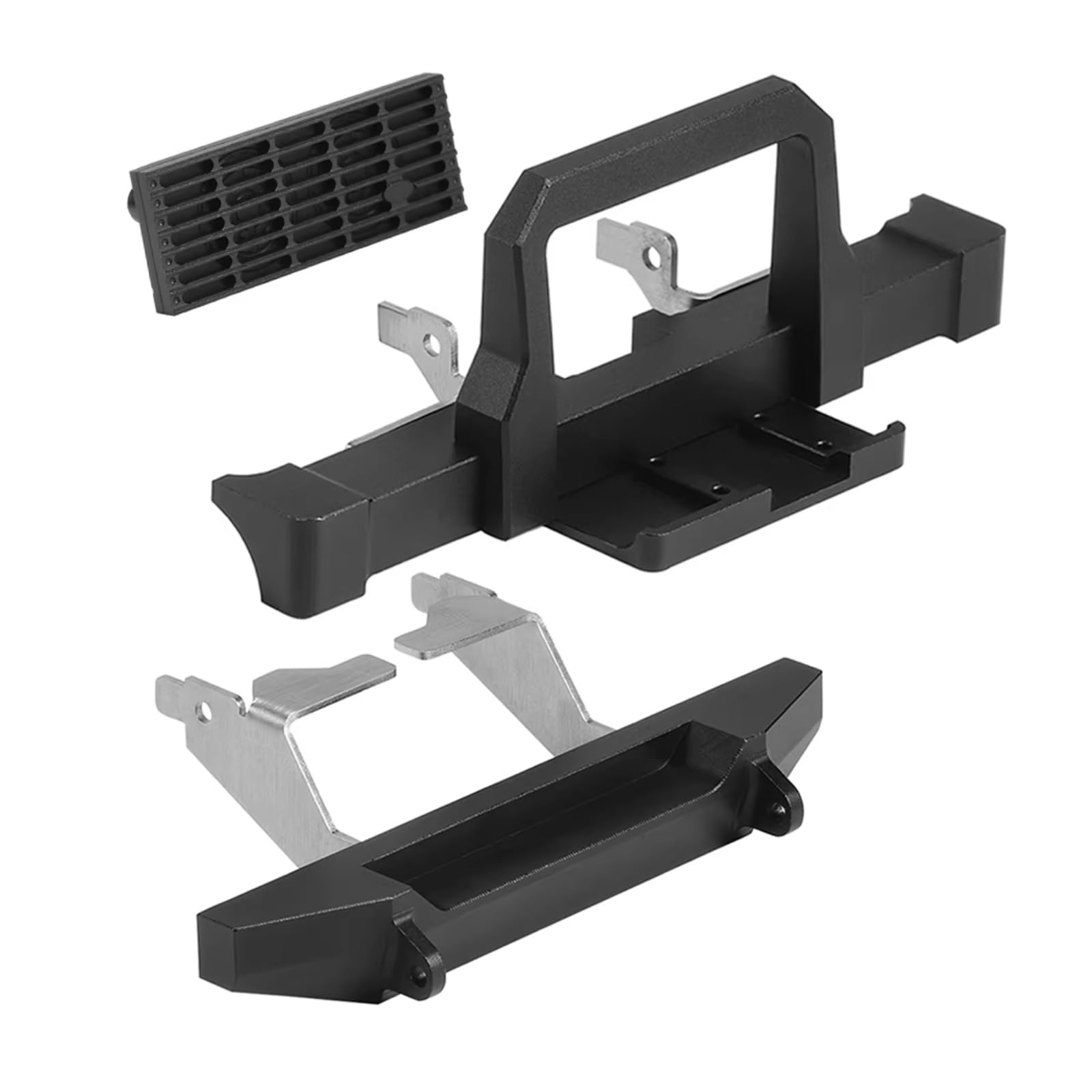 GTFRUQAS RC Autozubehö Für TRX4M Für Defender 1/18 Aluminiumlegierung Vorne Hinten Stoßfänger Set Mit Windenhalterung Und Grill RC Auto Crawler Karosserie Upgrade(3 in 1 Set) von GTFRUQAS