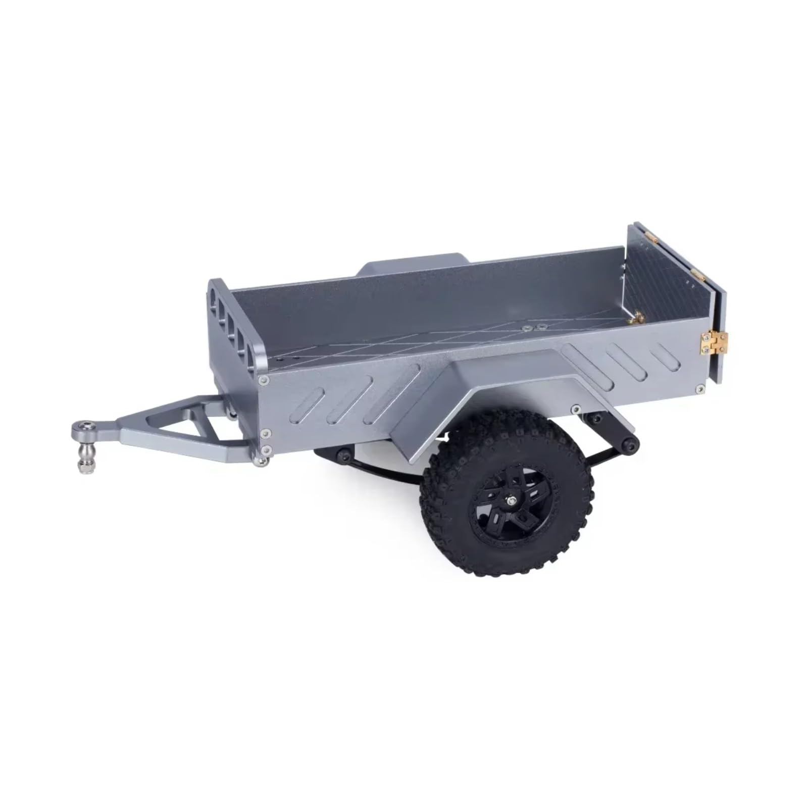 GTFRUQAS RC Autozubehö Für TRX4M Für SCX24 Für Defender Für Bronco K10 1/18 1/24 Aluminiumlegierung Nutzfahrzeuganhänger Mit Anhängerkupplung RC Crawler Upgrade Teile(Gray) von GTFRUQAS