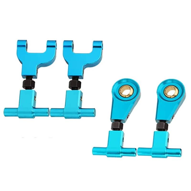 GTFRUQAS RC Autozubehö Für Tamiya Für TT02 1/10 4 STÜCKE Aluminiumlegierung Einstellbare Vordere Obere Querlenker Und Hintere Obere Schwingarme Für RC-Auto-Upgrade-Teile(Blue) von GTFRUQAS