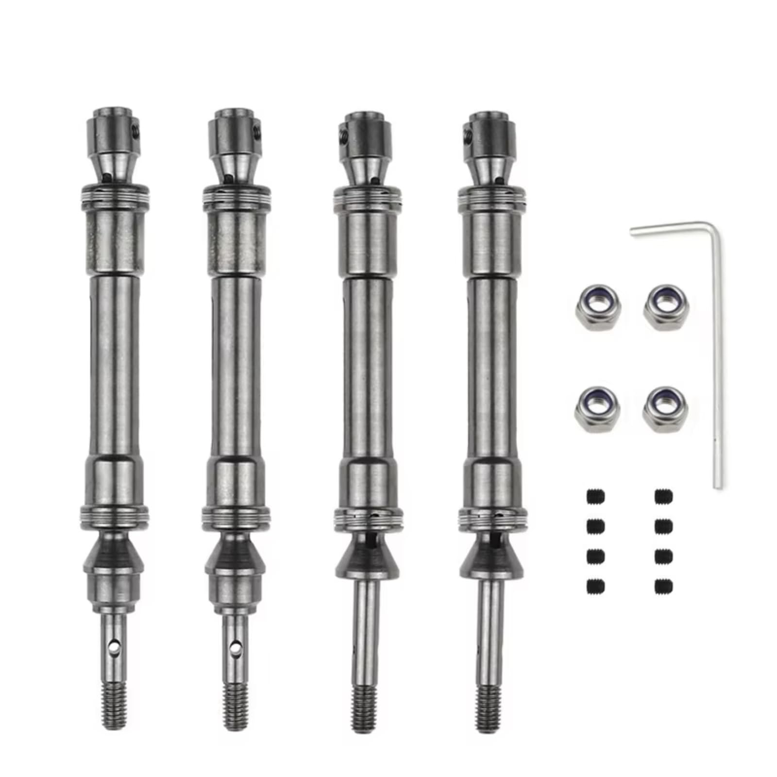GTFRUQAS RC Autozubehö Für Traxxas Für Slash 4X4 Für Rustler Für VXL Für Stampede 4X4 Für VXL 1/10 Stahl CVD Vorne Hinten Antriebswelle Montage Heavy Duty Auto Teile(Titanium,4pcs) von GTFRUQAS