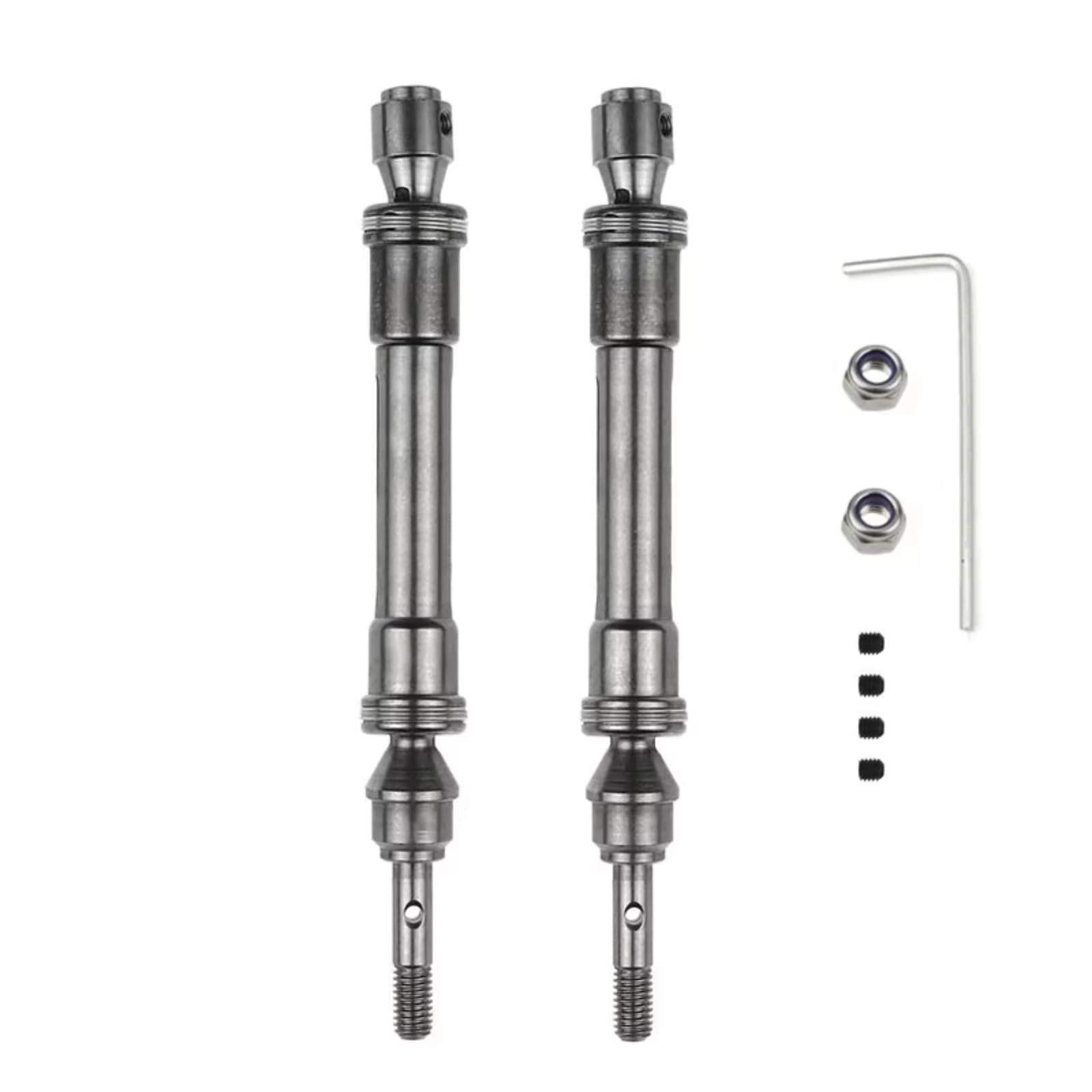 GTFRUQAS RC Autozubehö Für Traxxas Für Slash 4X4 Für Rustler Für VXL Für Stampede 4X4 Für VXL 1/10 Stahl CVD Vorne Hinten Antriebswelle Montage Heavy Duty Auto Teile(Titanium,Front) von GTFRUQAS