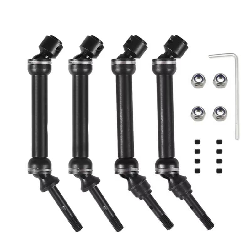 GTFRUQAS RC Autozubehö Für Traxxas Für Slash 4X4 SLA017 SLA018 1/10 CVD Stahl Vorne Hinten Antriebswelle Montage Heavy Duty RC Upgrade Zubehör(Front Rear 4pcs) von GTFRUQAS