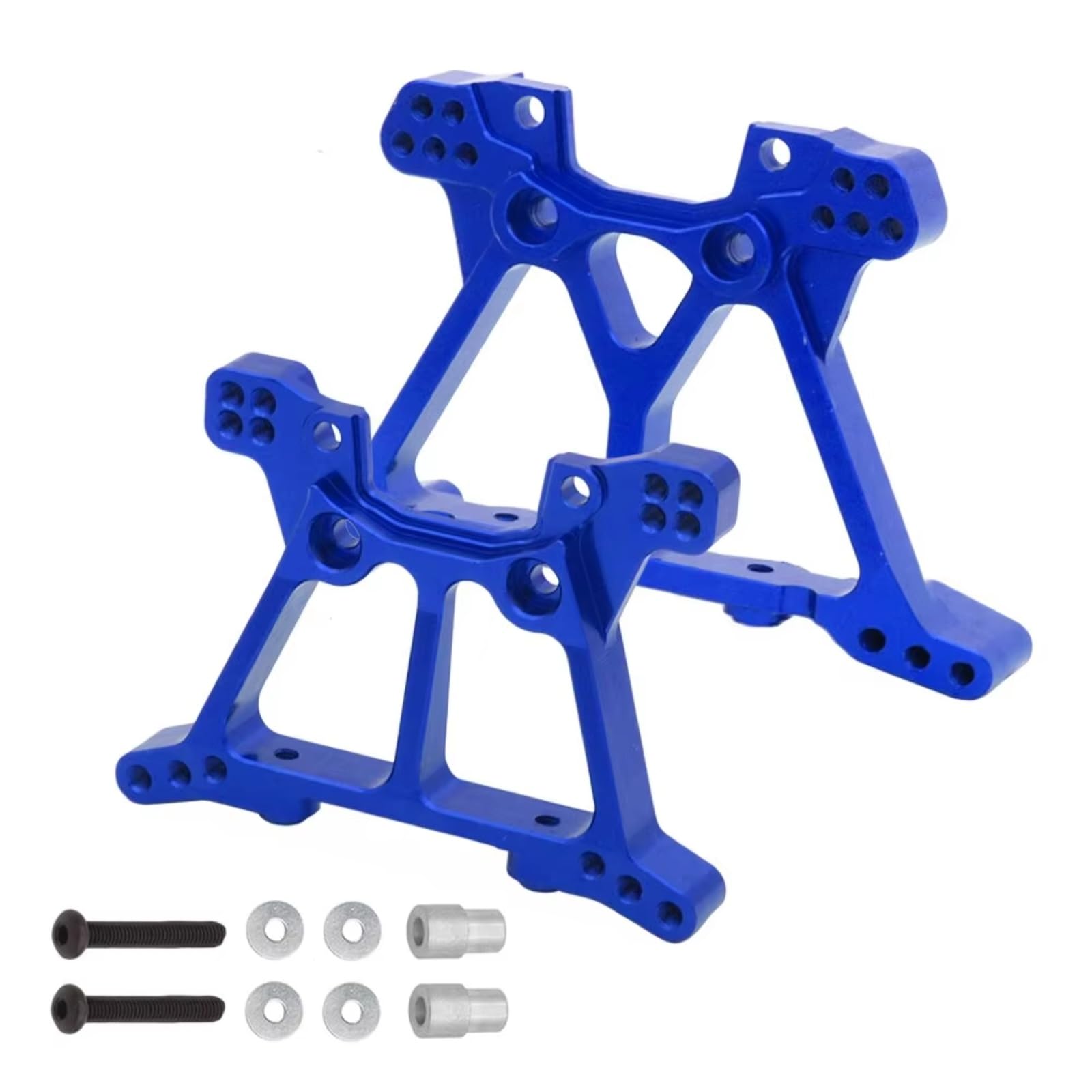 GTFRUQAS RC Autozubehö Für Traxxas Für Slash 4x4 4WD 1/10 1 Set Vorder- Und Hinterer Stoßdämpferturm Metall Kit 6838 6839 RC Auto Ersatz Upgrade Teile Zubehör(Blue) von GTFRUQAS
