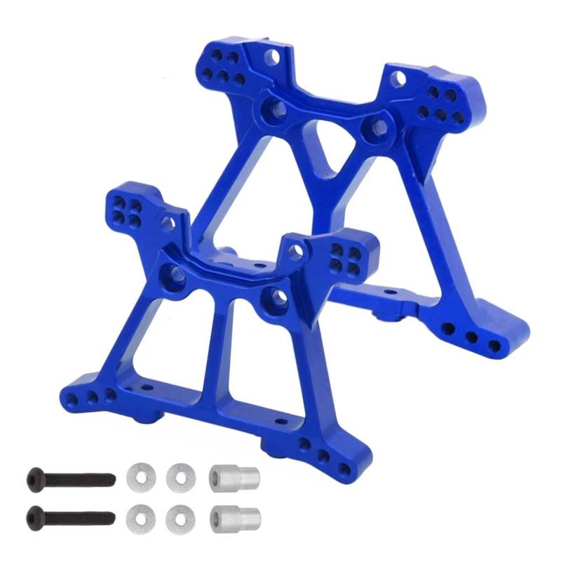 GTFRUQAS RC Autozubehö Für Traxxas Für Slash 4x4 4WD 1/10 1 Set Vorder- Und Hinterer Stoßdämpferturm Metall Kit 6838 6839 RC Auto Ersatz Upgrade Teile Zubehör(Blue) von GTFRUQAS