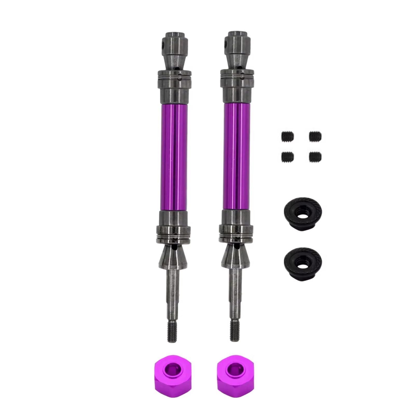 GTFRUQAS RC Autozubehö Für Traxxas Für Slash Für Rustler Für Stampede Für Hoss Für VXL 4X4 1/10 Metall Vordere Und Hintere Antriebswelle CVD RC Auto Upgrade Teile(Purple,Rear) von GTFRUQAS
