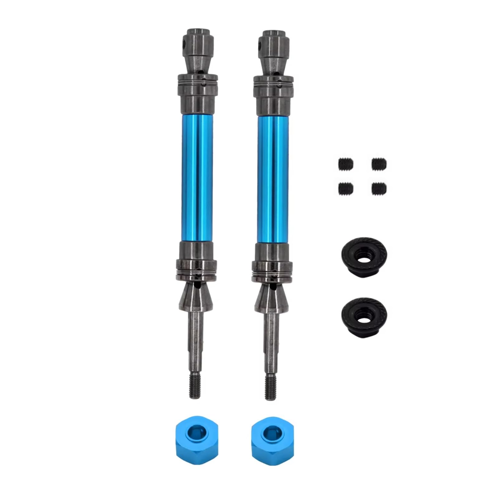 GTFRUQAS RC Autozubehö Für Traxxas Für Slash Für Rustler Für Stampede Für Hoss Für VXL 4X4 1/10 Metall Vordere Und Hintere Antriebswelle CVD RC Auto Upgrade Teile(Sky Blue,Rear) von GTFRUQAS