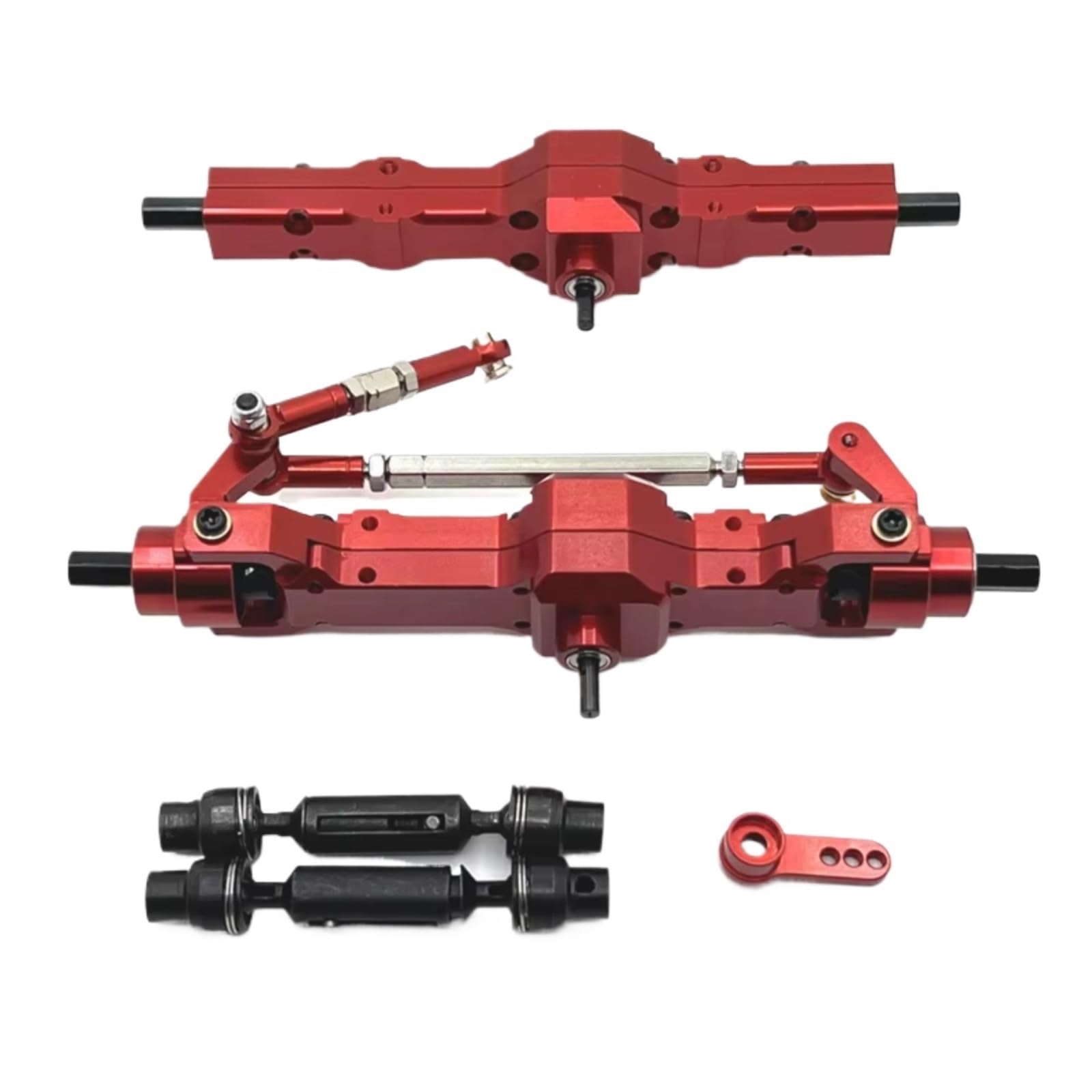 GTFRUQAS RC Autozubehö Für WPL C74 1/10 1/16 Metall-Upgrade Vorder- Und Hinterachse Montage Antriebswelle Fernbedienung Auto Ersatzteile Upgrade Teile Zubehör(Red) von GTFRUQAS