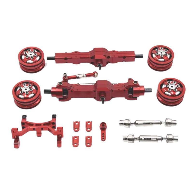 GTFRUQAS RC Autozubehö Für WPL C74 1/10 Metallachse Lenkgetriebe Für Sitzradnabe Antriebswelle Fernbedienung Autozubehör Upgrade-Teile(Red) von GTFRUQAS