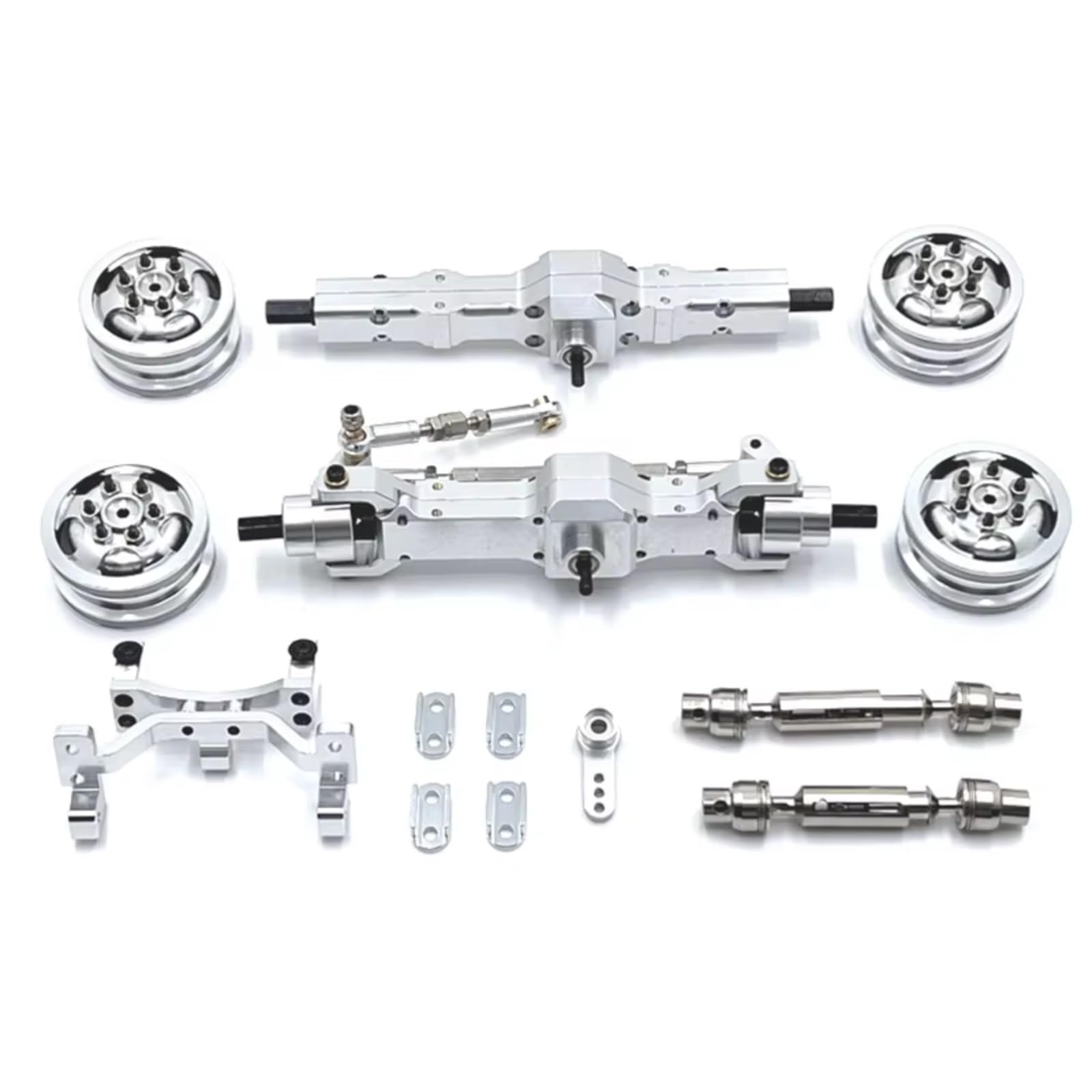 GTFRUQAS RC Autozubehö Für WPL C74 1/10 Metallachse Lenkgetriebe Für Sitzradnabe Antriebswelle Fernbedienung Autozubehör Upgrade-Teile(Silver) von GTFRUQAS