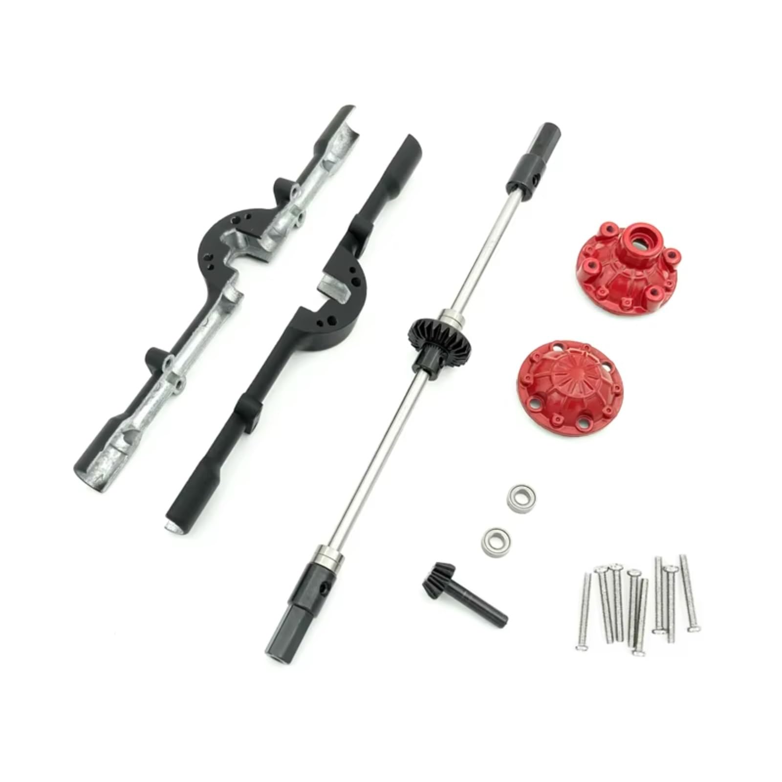 GTFRUQAS RC Autozubehö Für WPL D12 C14 C24 C24-1 B14 B24 B36 Metallgetriebe-Hinterachsgehäuse Mit Antriebswelle DIY Für Mini-LKW RC-Upgrade Modifizierte Teile(Black,Rear Axle) von GTFRUQAS