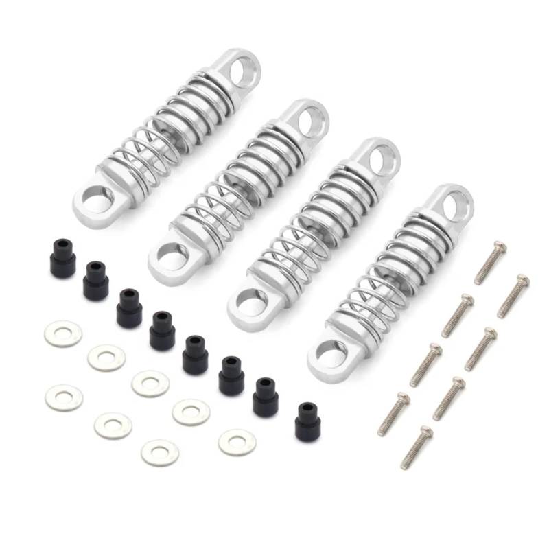 GTFRUQAS RC Autozubehö Für Wltoys P929 P939 K969 K989 1/28 4PCS Metall Stoßdämpfer Öl Hydraulische Stoßdämpfer RC Auto Upgrade Zubehör(Silver) von GTFRUQAS