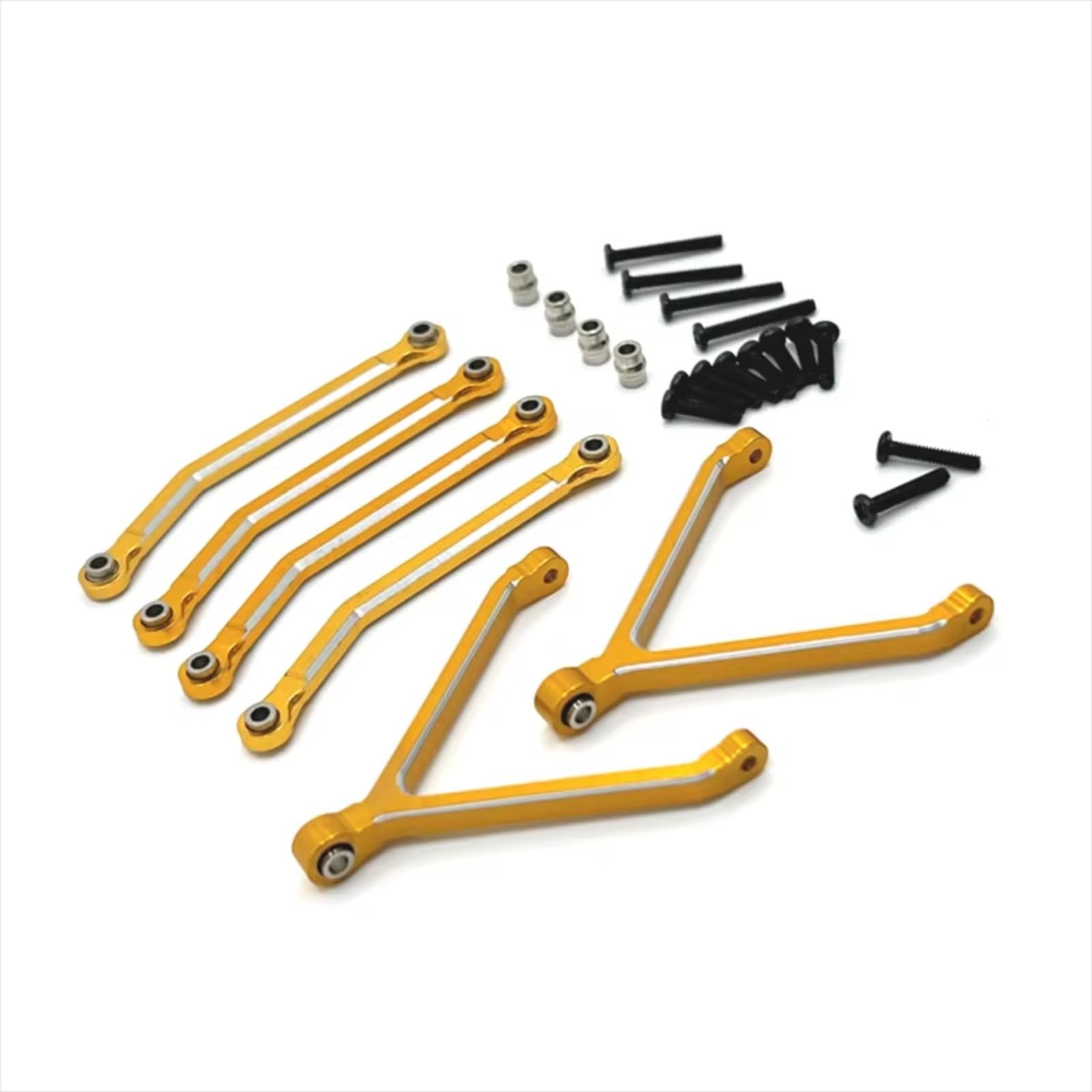 GTFRUQAS RC Autozubehör Für FMS Xiaoqi Für FCX24 1/24 Metall CNC Modifizierter Prozess Für Chassis Achse Feste Pleuelstange Fernbedienung Crawler Fahrzeug Upgrade Zubehör(Yellow) von GTFRUQAS