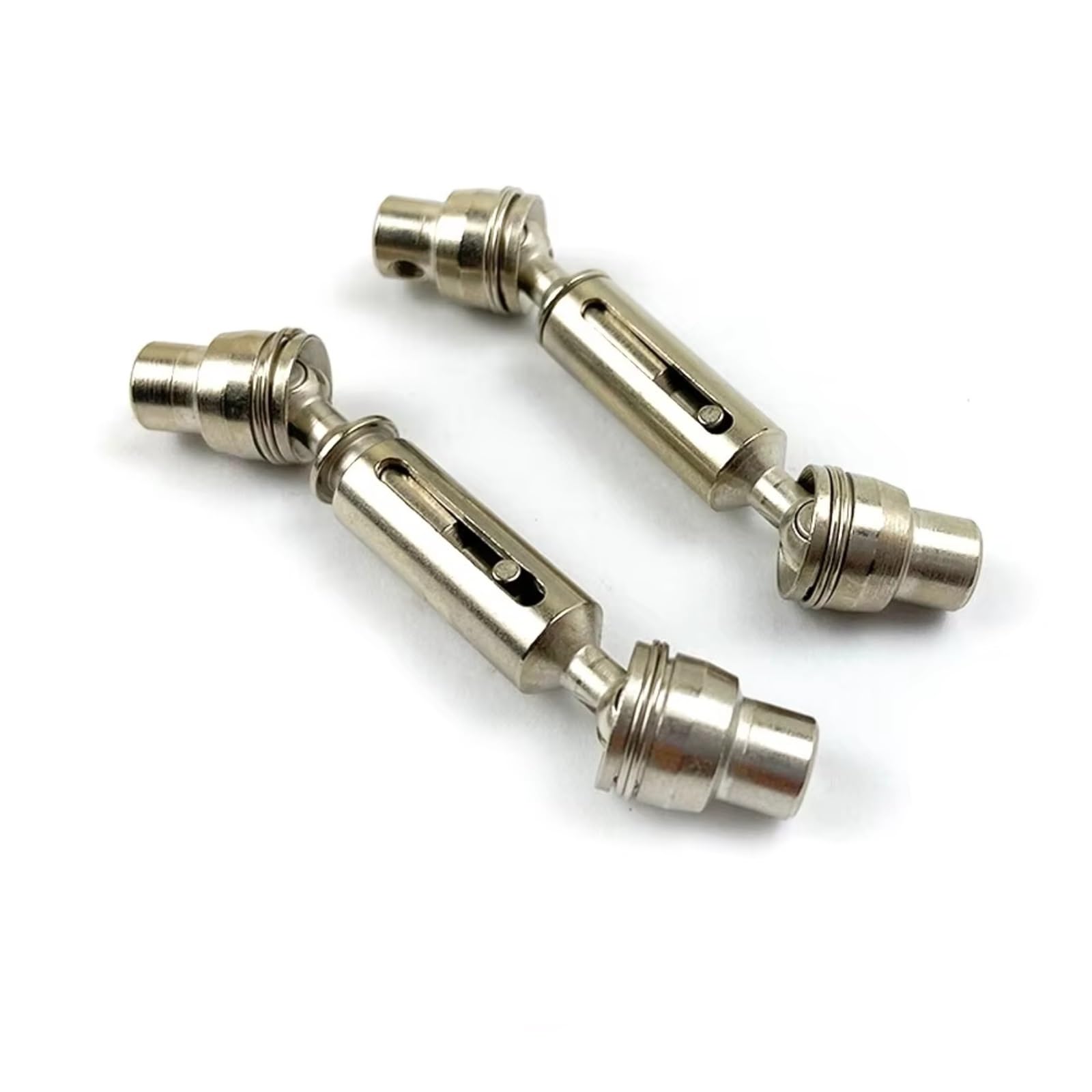 GTFRUQAS RC Autozubehör Für Henglong Für WPL Ural B36 B16 C14 C24 B24 Für MN D90 MN99S2 PCS Metall Vordere Und Hintere Antriebswelle LKW RC Auto Teile Zubehör(Silver) von GTFRUQAS