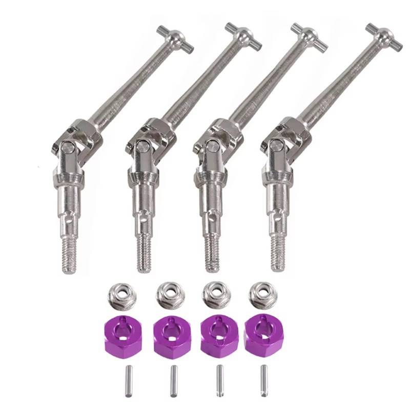 GTFRUQAS RC Autozubehör Für MJX Für Hyper Go H16 H16BM H16PL H14bm 16207/8/9/10 14210 1/16 1/14 Metallkupplungsmutter CVD Antriebswelle RC Autoteile Zubehör(Purple) von GTFRUQAS