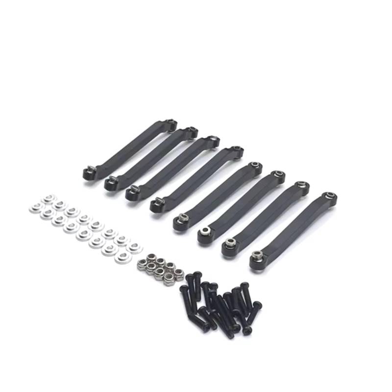 GTFRUQAS RC Autozubehör Für Mangniu Für MN98 D90 D91 D96 99S V1 1/12 Metallmodifizierte Feste Pleuelstange Fernbedienung Raupenfahrzeug-Upgrade-Teile Zubehör(Black) von GTFRUQAS