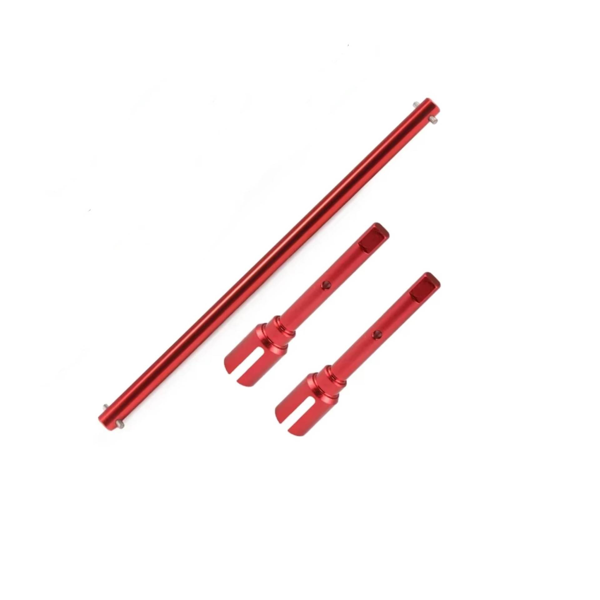GTFRUQAS RC Autozubehör Für Tamiya Für Saraman Für TT02 Für TT-02 Für TT02B 1/10 Metall-Upgrade-Teile Zentrale Antriebswelle Und Propellergelenksatz Fernbedienungs-Spielzeugauto(Red) von GTFRUQAS