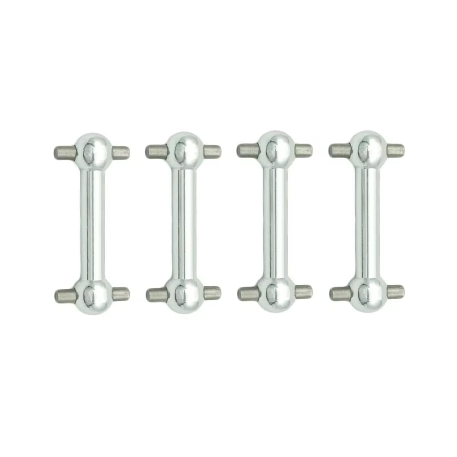 GTFRUQAS RC Autozubehör Für Tamiya Für TT01 Für TT02 TT01D TT01E TA04 1/10 4Pcs Metall Für Universal Antriebswelle Antriebswelle CVD Dogbone RC Auto Upgrades Teile(Silver) von GTFRUQAS