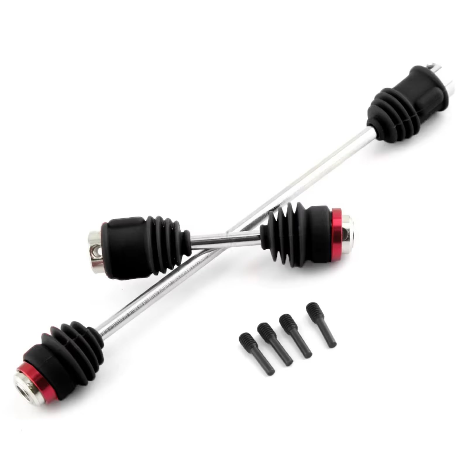 GTFRUQAS RC Autozubehör Für Traxxas Für Summit Für E-Revo 1/10 5650R Metall Stahl Center Antriebswellen Mit Stiefel Upgrades Teile Zubehör(Black) von GTFRUQAS