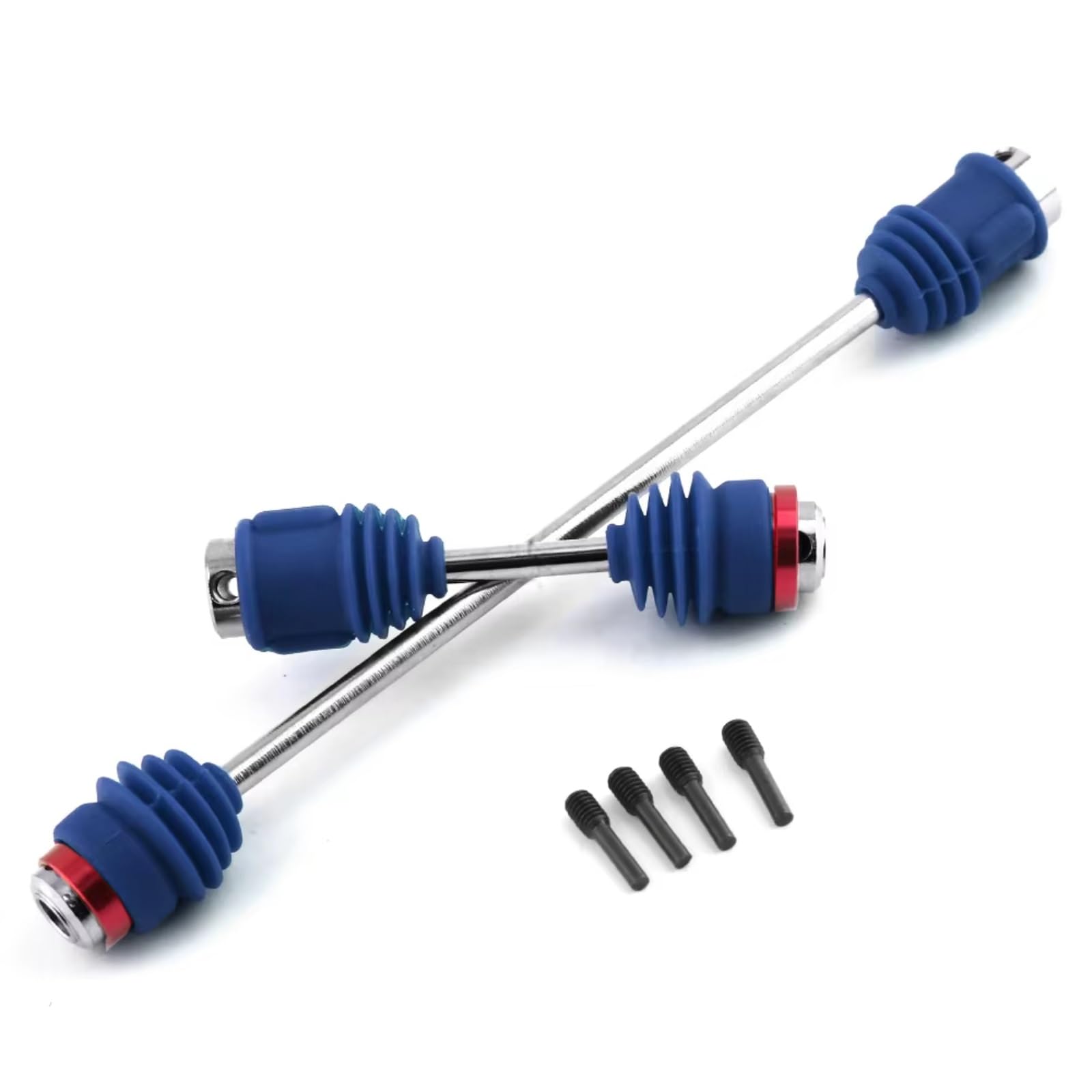 GTFRUQAS RC Autozubehör Für Traxxas Für Summit Für E-Revo 1/10 5650R Metall Stahl Center Antriebswellen Mit Stiefel Upgrades Teile Zubehör(Blue) von GTFRUQAS