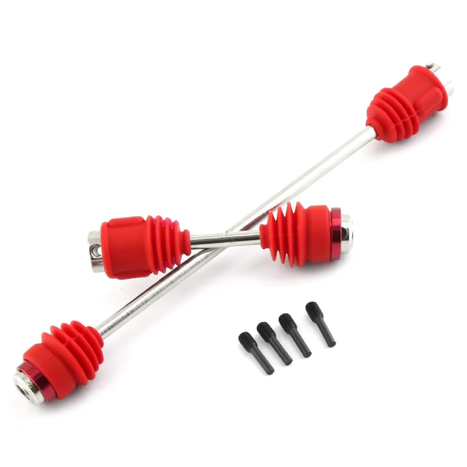 GTFRUQAS RC Autozubehör Für Traxxas Für Summit Für E-Revo 1/10 5650R Metall Stahl Center Antriebswellen Mit Stiefel Upgrades Teile Zubehör(Red) von GTFRUQAS