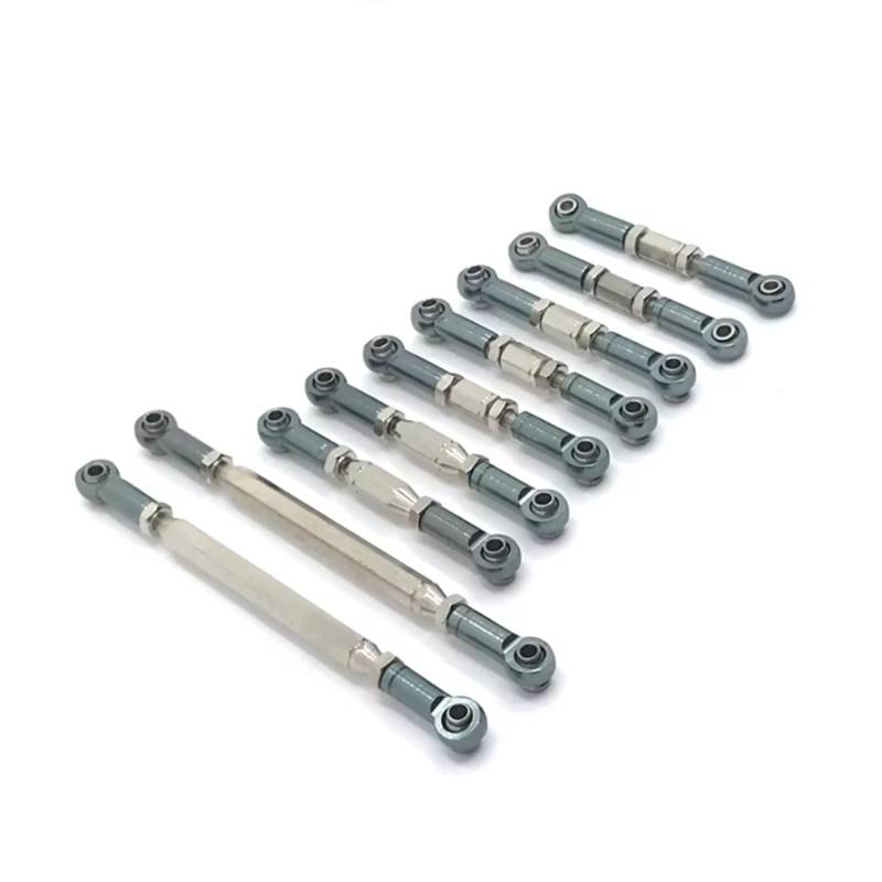 GTFRUQAS RC Autozubehör Für WLtoys 12427 12429 12428 12423 FY01 FY02 FY03 Metallteile Einstellbare Pleuelstange Fernbedienung Auto Upgrade Teile Zubehör(Gray) von GTFRUQAS