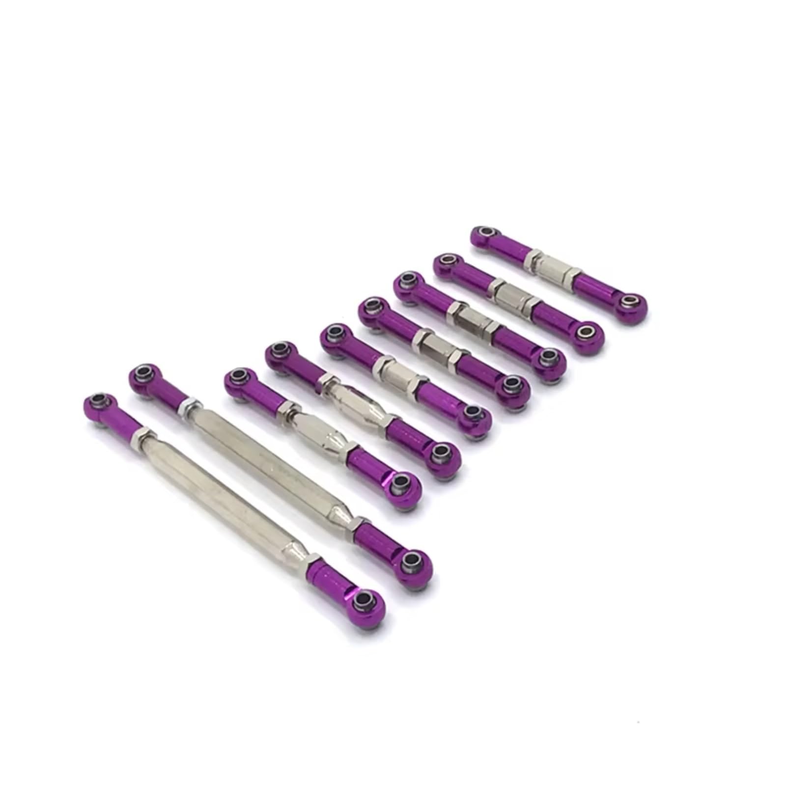 GTFRUQAS RC Autozubehör Für WLtoys 12427 12429 12428 12423 FY01 FY02 FY03 Metallteile Einstellbare Pleuelstange Fernbedienung Auto Upgrade Teile Zubehör(Purple) von GTFRUQAS