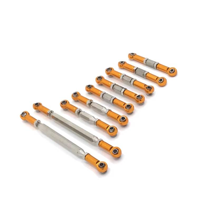 GTFRUQAS RC Autozubehör Für WLtoys 12427 12429 12428 12423 FY01 FY02 FY03 Metallteile Einstellbare Pleuelstange Fernbedienung Auto Upgrade Teile Zubehör(Yellow) von GTFRUQAS