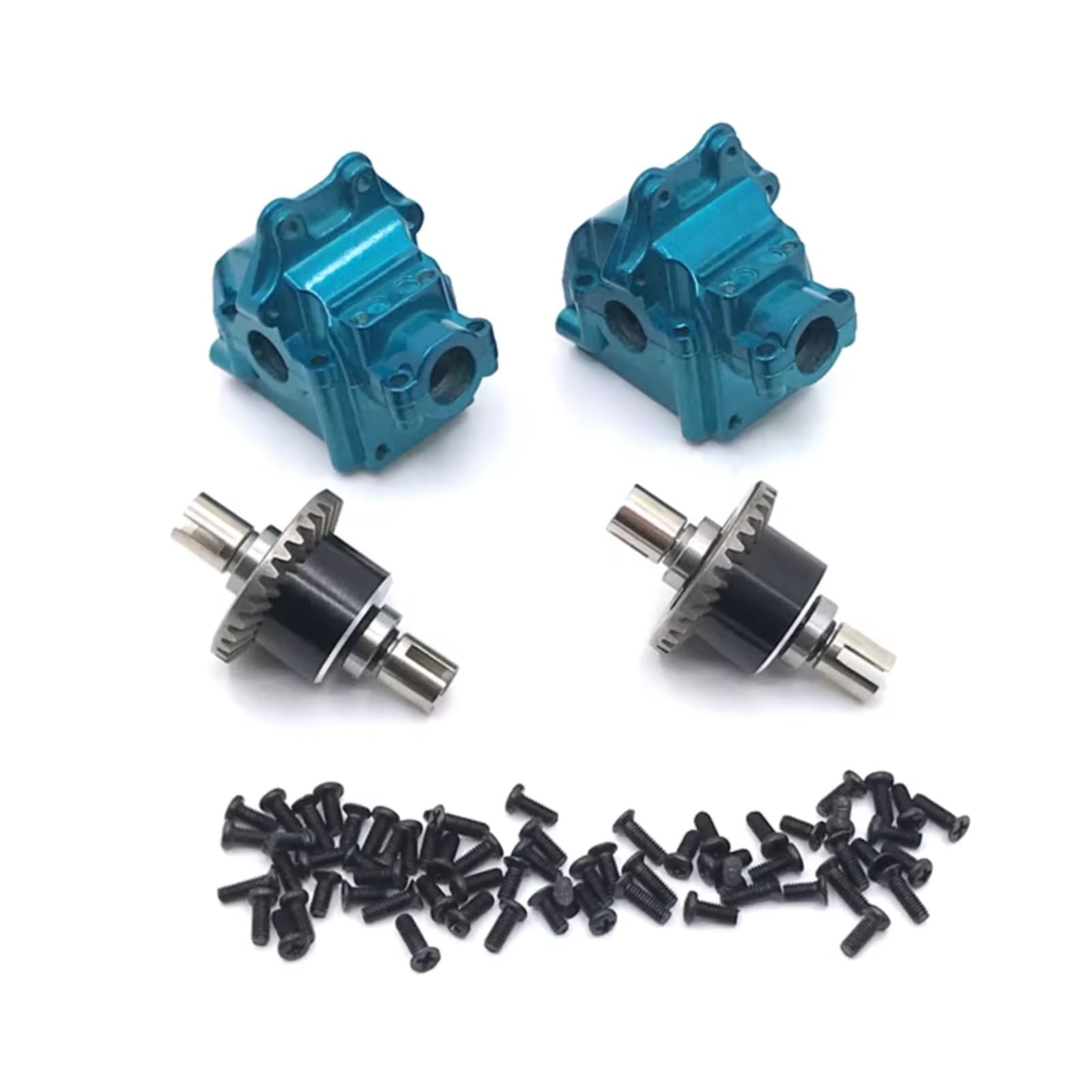 GTFRUQAS RC Autozubehör Für WLtoys 144010 144001 144002 124016 127017 124018 124019 Metall Vorne Hinten Getriebe Differential RC Auto Verbesserte Teile(Blue) von GTFRUQAS