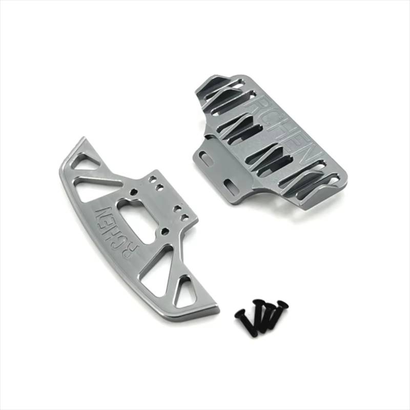 GTFRUQAS RC Autozubehör Für WLtoys 284010 284131 K989 K979 K969 P929 P939 1/28 Metall Vorderen Und Hinteren Stoßfänger Fernbedienung Crawler Auto Upgrade Teile(Gray) von GTFRUQAS