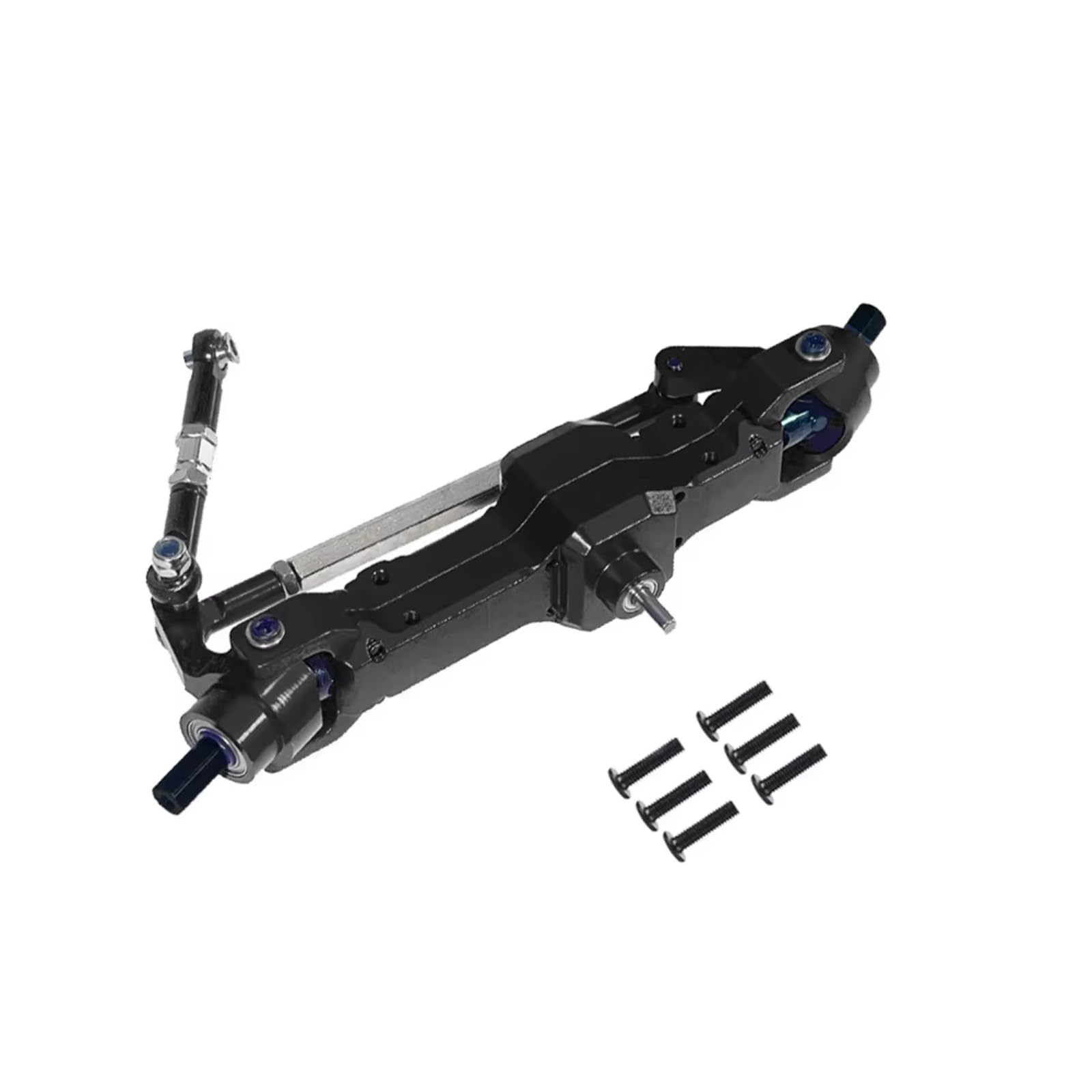 GTFRUQAS RC Autozubehör Für WPL Für Feiyu Für JJRC C14 C24 1/16 Metall-Vorderachse Montage Fernbedienung Auto Upgrade Modifizierte Teile Zubehör(Black) von GTFRUQAS