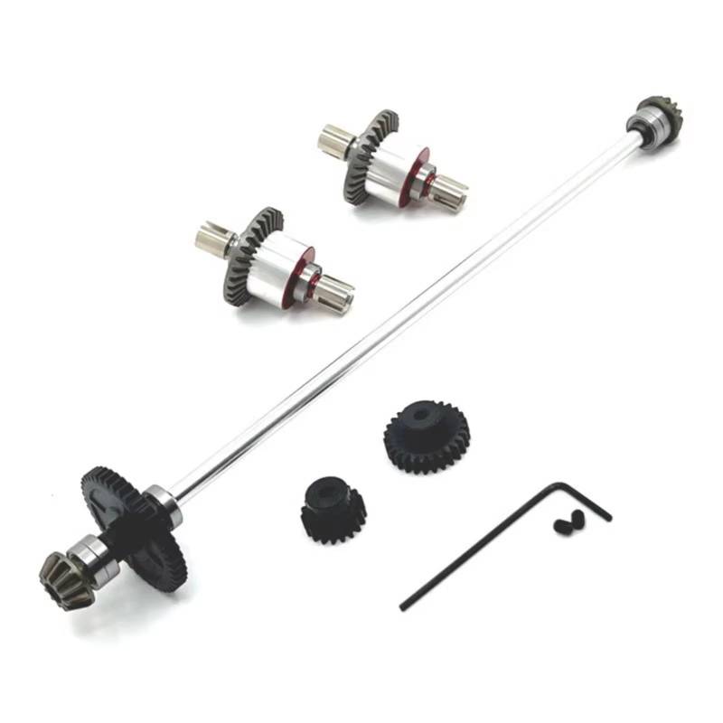 GTFRUQAS RC Autozubehör Für Wltoys AM-X12 124016 124017 124019 124007 124008 Für RIaarIo 1/12 Metall Differential Und Zentrale Antriebswelle Montage Upgrade Teile(Silver) von GTFRUQAS